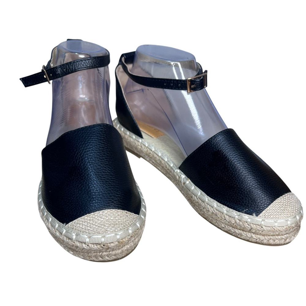 Alexis Leroy Black Espadrille Sandals Size 9
